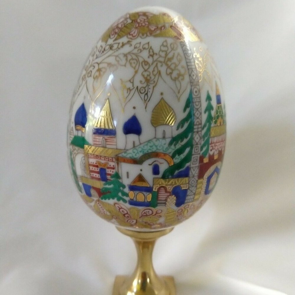 Russian Imperial Porcelain Lomonosov Easter Egg